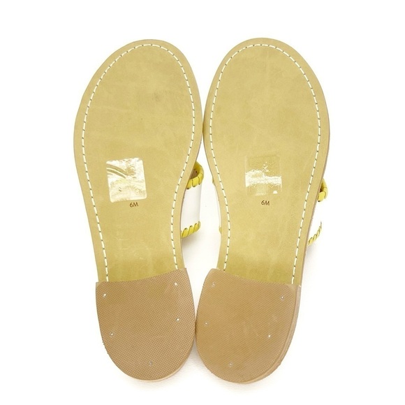 Jack Rogers Embroidered Sandals Rainbow & Clouds Size 6 White Yellow Thong New - Picture 6 of 9